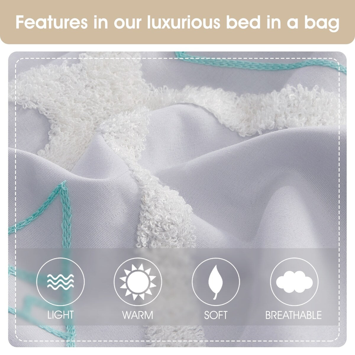 Ensemble de couette brodée en éponge Nanshing Corina 7 pièces