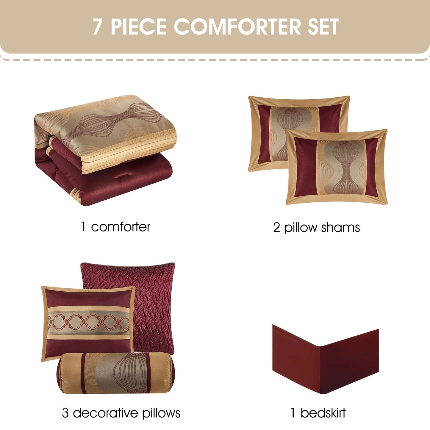 Ensemble de couette géométrique moderne 7 pièces Nanshing Daniella