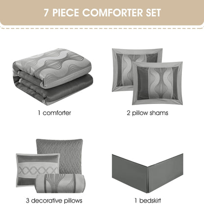 Ensemble de couette géométrique moderne 7 pièces Nanshing Daniella
