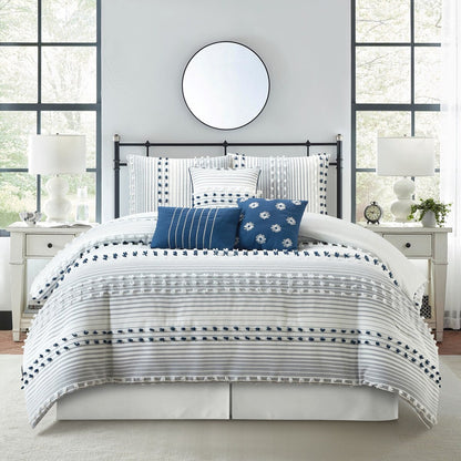 Ensemble de couette 7 pièces à rayures modernes Nanshing Jessy