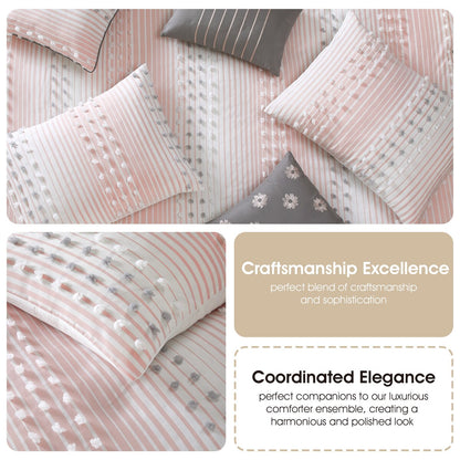 Ensemble de couette 7 pièces à rayures modernes Nanshing Jessy