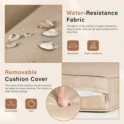 Ensemble de conversation pour patio extérieur Nuon 4 pièces/5 pièces, ensemble de méridienne en osier avec auvent par Havenside Home