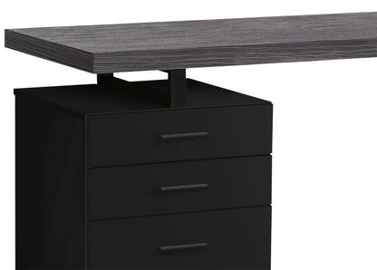 Bureau d'ordinateur Orion 47.25 avec 3 tiroirs - Noir et gris|Bureau d'ordinateur Orion de 47,25 po à 3 tiroirs - noir et gris