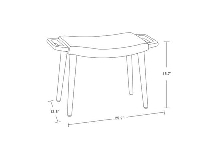 Manhattan Comfort Geta Ottoman - Orge et Noyer Antique|Pouf Geta de Manhattan Comfort - orge et noyer antique