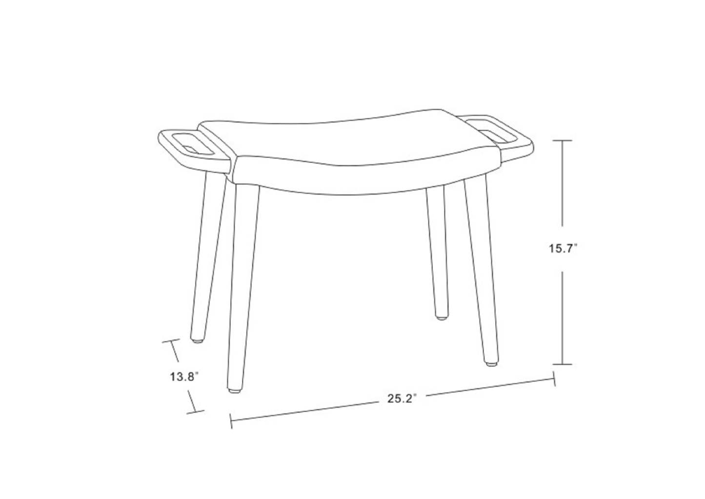 Manhattan Comfort Geta Ottoman - Charcoal &amp; Antique Walnut|Pouf Geta de Manhattan Comfort - anthracite et noyer antique