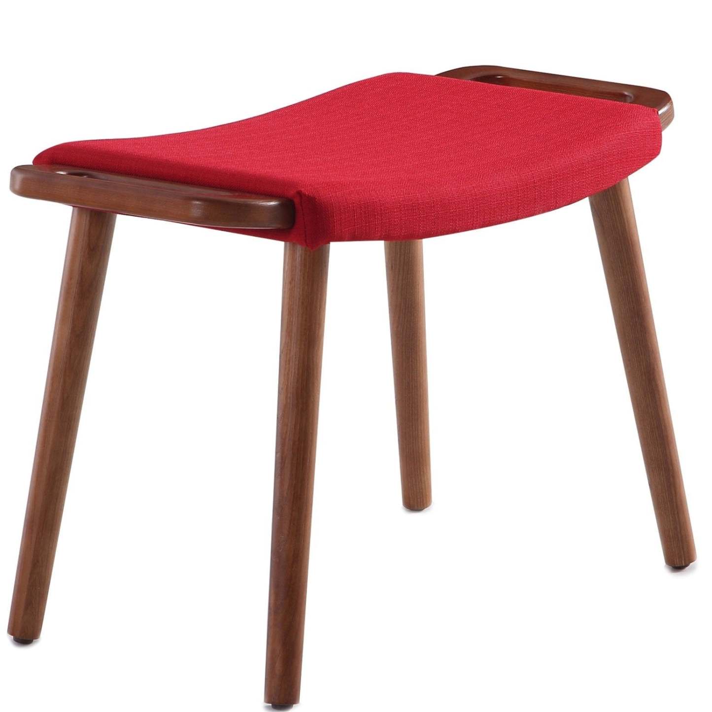 Manhattan Comfort Geta Ottoman - Rouge &amp; Noyer Antique|Pouf Geta de Manhattan Comfort - rouge et noyer antique