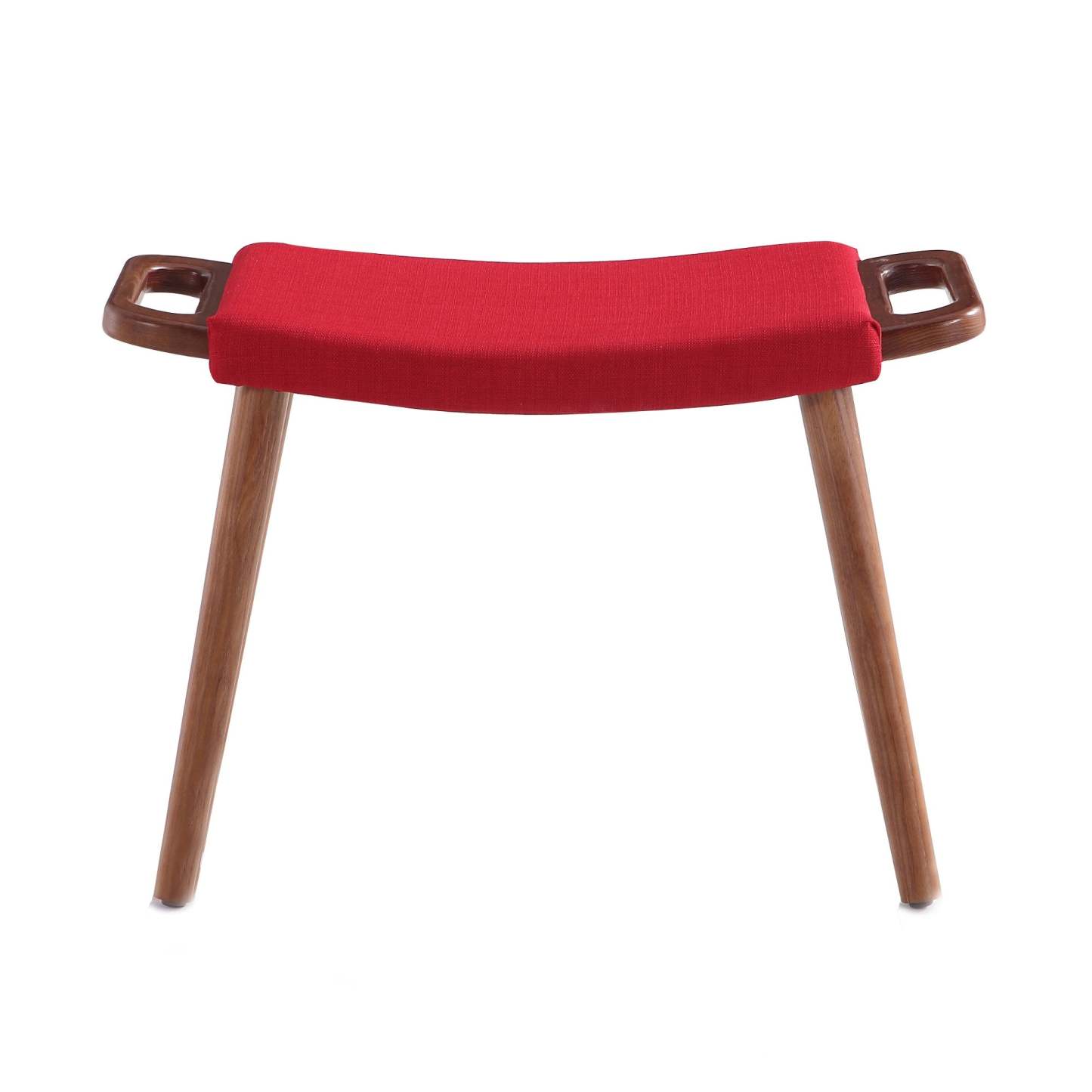 Manhattan Comfort Geta Ottoman - Rouge &amp; Noyer Antique|Pouf Geta de Manhattan Comfort - rouge et noyer antique