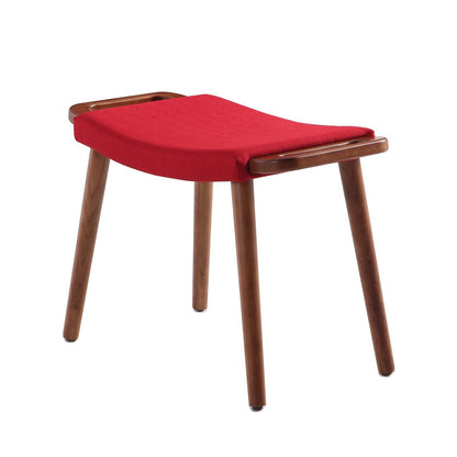 Manhattan Comfort Geta Ottoman - Rouge &amp; Noyer Antique|Pouf Geta de Manhattan Comfort - rouge et noyer antique