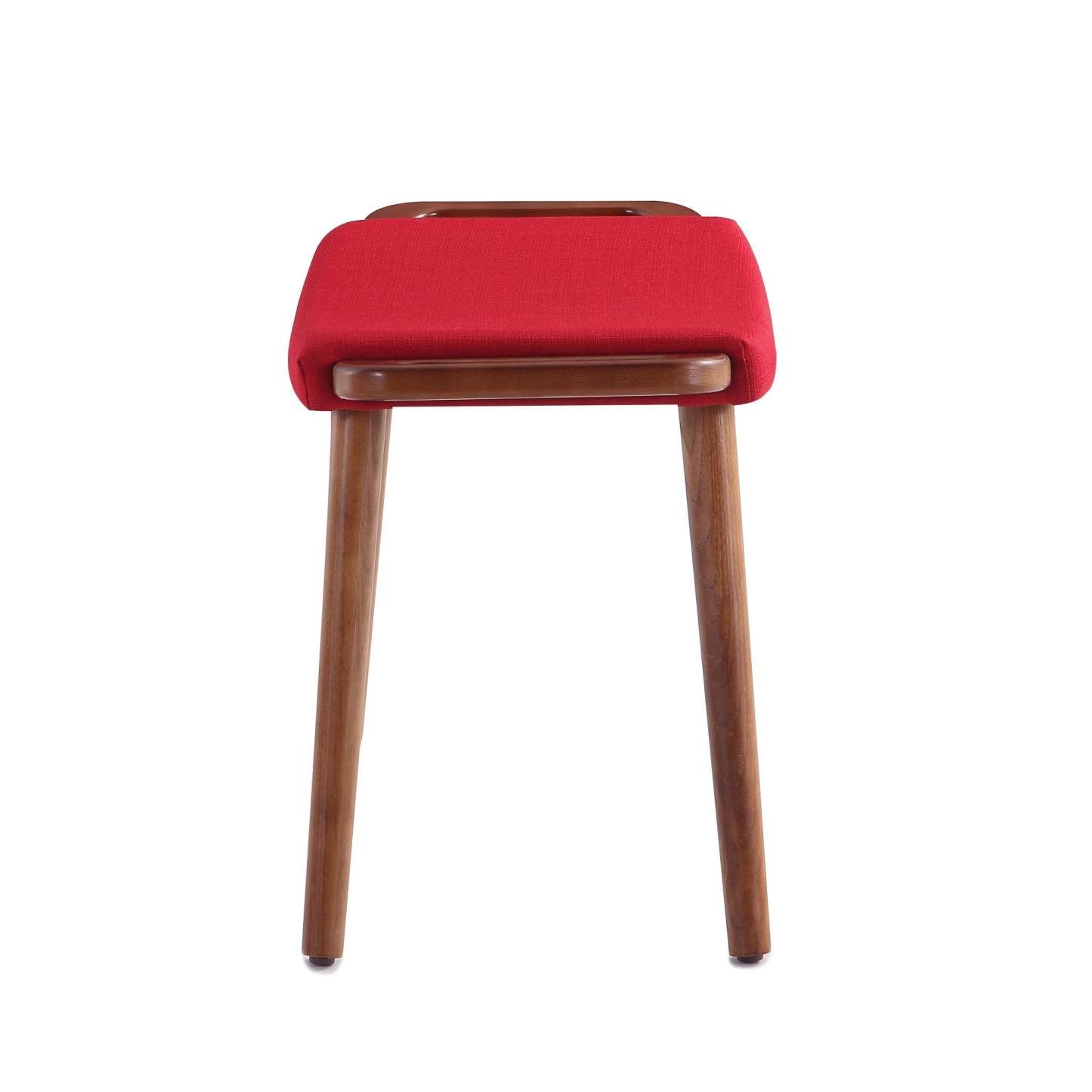 Manhattan Comfort Geta Ottoman - Rouge &amp; Noyer Antique|Pouf Geta de Manhattan Comfort - rouge et noyer antique