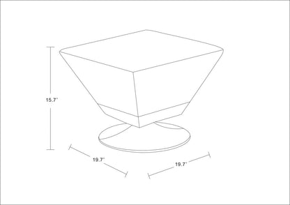 Pouf pivotant Manhattan Comfort Diamond en chrome poli - Tan|Pouf pivotant Diamond de Manhattan Comfort en chrome poli - tan