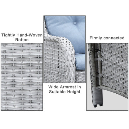 Ensemble de canapés d'extérieur en osier Gymojoy avec causeuse et canapé en rotin