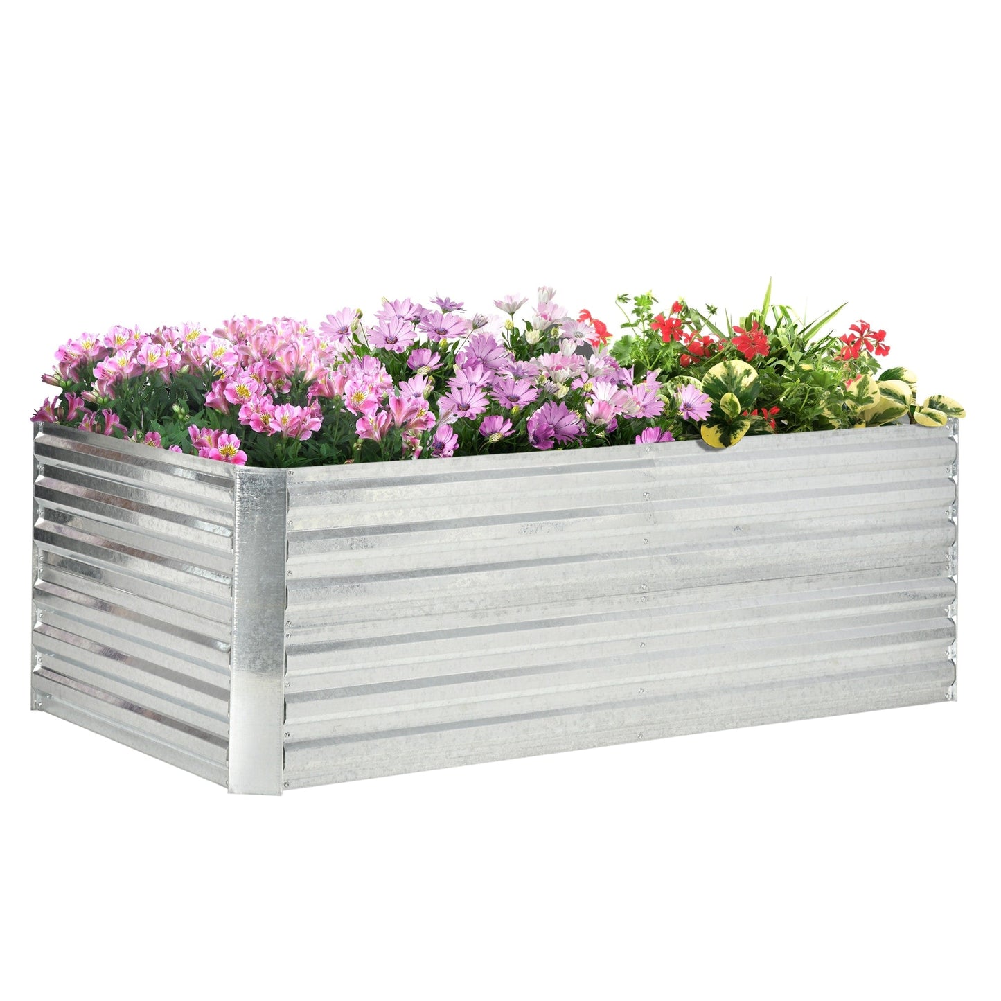 Jardinière surélevée Outsunny, 71 x 36 x 23 cm, en acier galvanisé, pour plantes d'extérieur avec tiges renforcées
