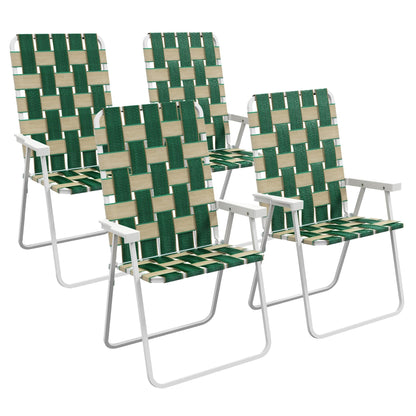 Ensemble de 4 chaises pliantes de patio Outsunny, chaises de camping classiques, chaises de jardin portables pour le camping