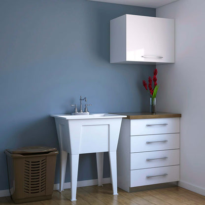 Palary Laundry Tub Accent Cabinet - White|Armoire d'appoint Palary avec cuve pour la buanderie - blanche