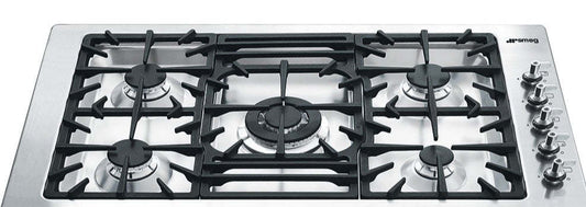 Smeg 36 Gaz Cooktop - PGFU36X|Surface de cuisson à gaz Smeg de 36 po - PGFU36X