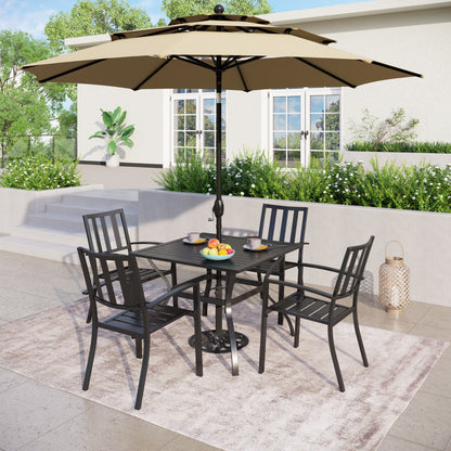 Parasol de terrasse MAISON ARTS de 3 m (10 pi) à 3 niveaux, à inclinaison automatique, double ventilation et éclairage LED