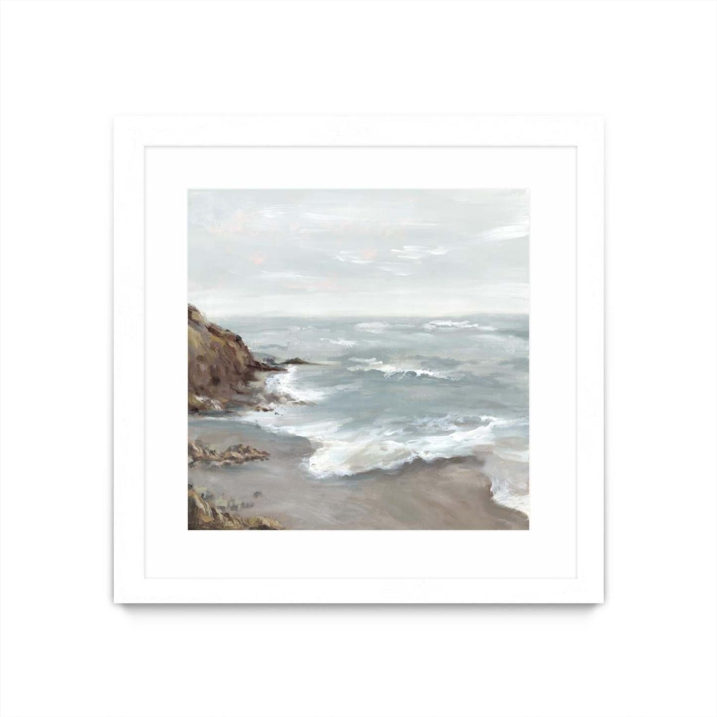 Beautiful Bay Matted and Framed White 36x36 Wall Art|Œuvre d’art murale encadrée blanche et mate « Beautiful Bay » 36 x 36