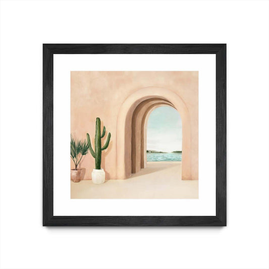 Coastal Arch Matted and Framed Black 36x36 Wall Art|Œuvre d'art murale encadrée noire et mate « Coastal Arch » 36 x 36