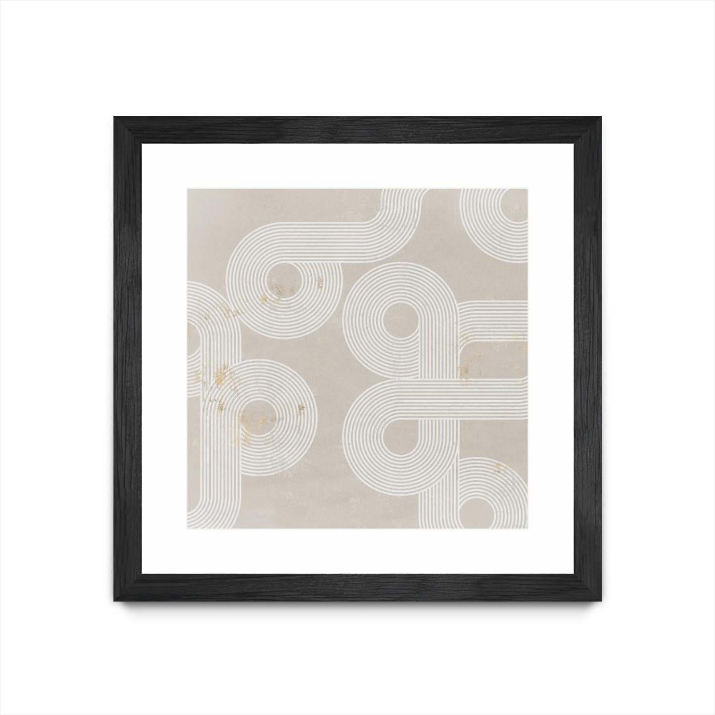 Fluxus I Œuvre d'art murale encadrée noire et mate « Fluxus I » 30 x 30