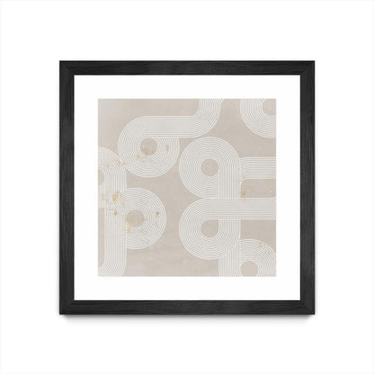 Fluxus I Œuvre d'art murale encadrée noire et mate « Fluxus I » 30 x 30