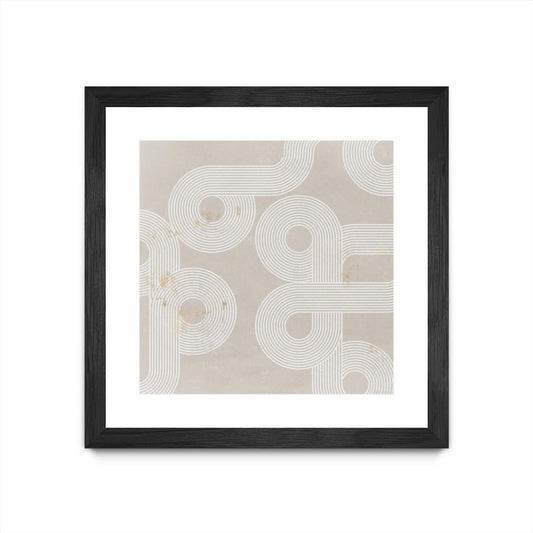 Fluxus I Œuvre d'art murale encadrée noire et mate « Fluxus I » 30 x 30