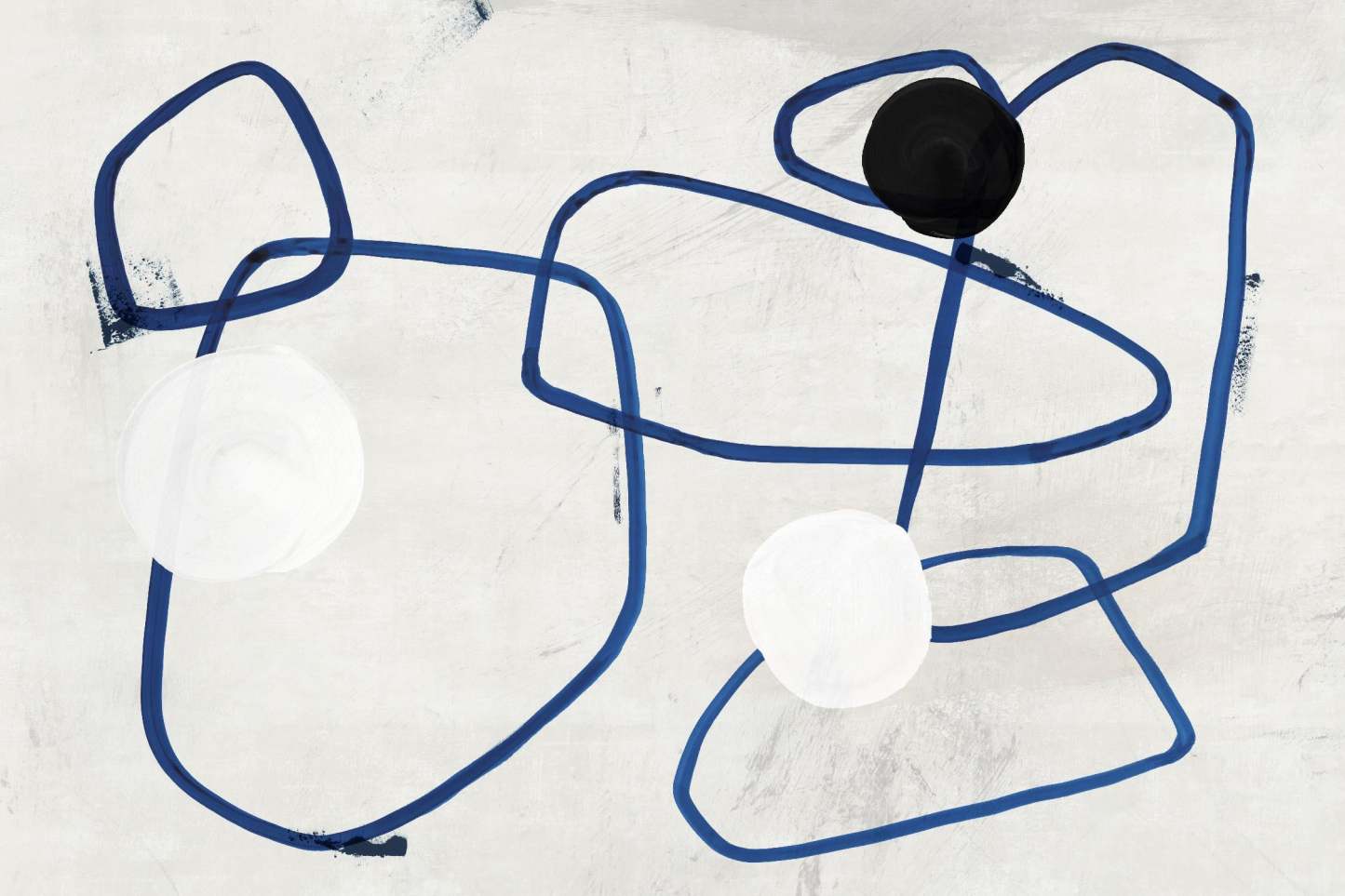 Œuvre d'art murale géante « Midblue I » 84 x 54