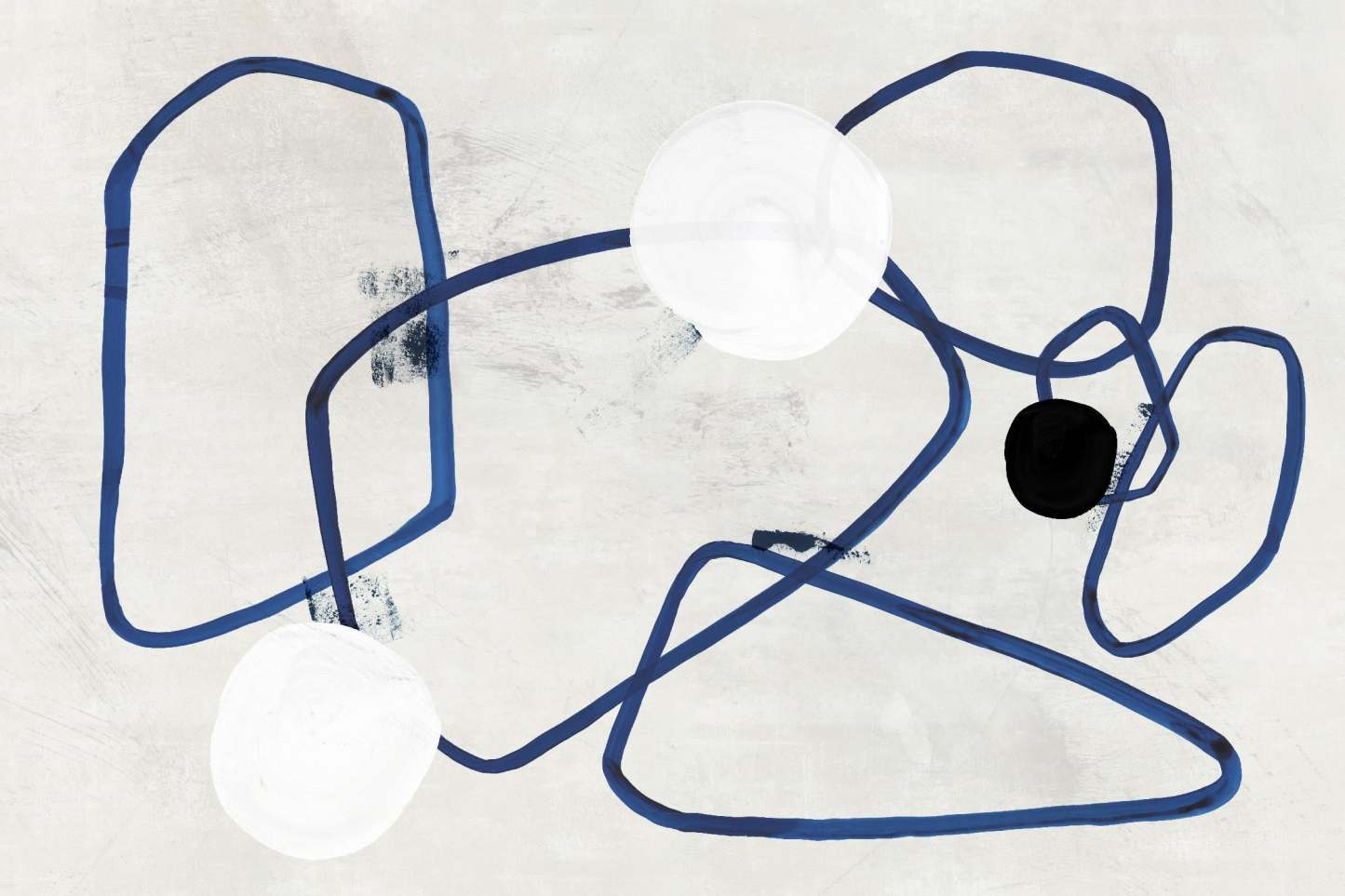 Œuvre d'art murale géante « Midblue II » 72 x 48