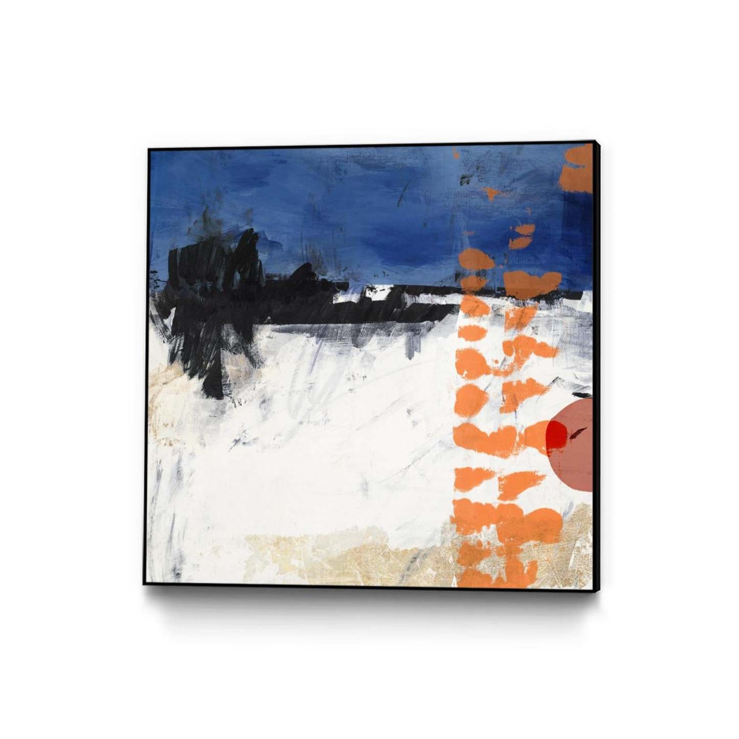 Midnight Rise Ii Canvas Framed Black 20x20 Wall Art|Œuvre d'art murale sur toile encadrée noire « Midnight Rise Ii » 20 x 20