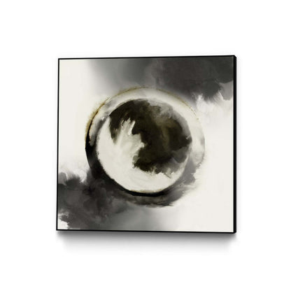 Smokey Circumference Canvas Framed Black 20x20 Wall Art|Œuvre d'art murale sur toile encadrée noire « Smokey Circumference » 20 x 20