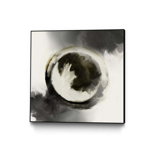 Smokey Circumference Canvas Framed Black 20x20 Wall Art|Œuvre d'art murale sur toile encadrée noire « Smokey Circumference » 20 x 20