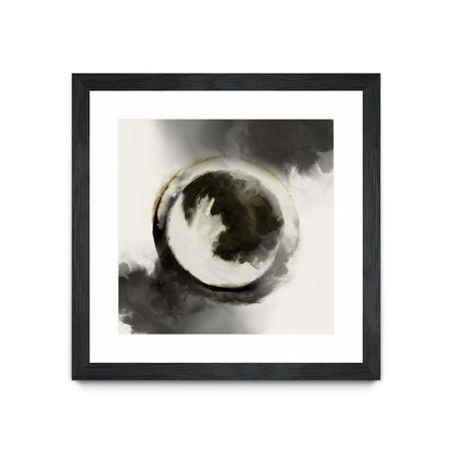 Smokey Circumference Matted and Framed Black 36x36 Wall Art|Œuvre d'art murale encadrée noire et mate « Smokey Circumference » 36 x 36