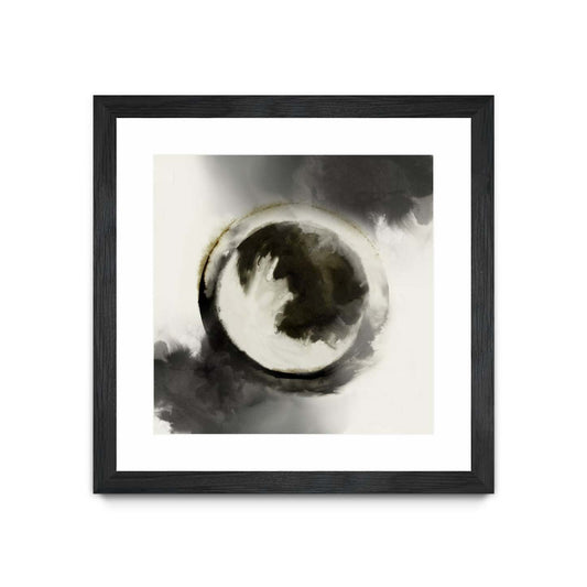 Smokey Circumference Matted and Framed Black 36x36 Wall Art|Œuvre d'art murale encadrée noire et mate « Smokey Circumference » 36 x 36