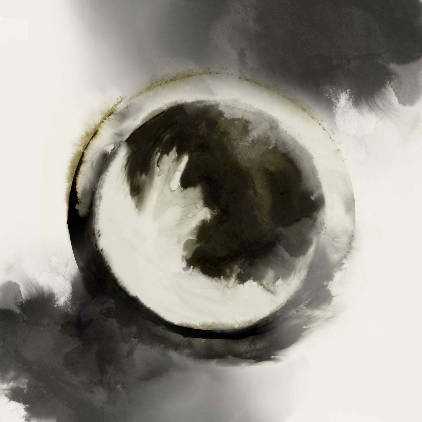 Œuvre d'art murale géante « Smokey Circumference » 72 x 72