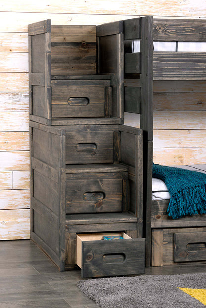 Piper 4-Drawer Bedroom Stairway Chest for Kids, 21W - Driftwood Grey | Commode escalier de chambre à coucher Piper de 21 po (L) à 4 tiroirs pour enfants - gris bois de grève