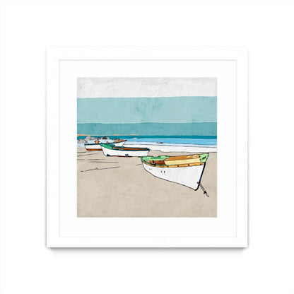 Lined Up Matted and Framed White 30x30 Wall Art|Œuvre d’art murale encadrée blanche et mate « Lined Up » 30 x 30