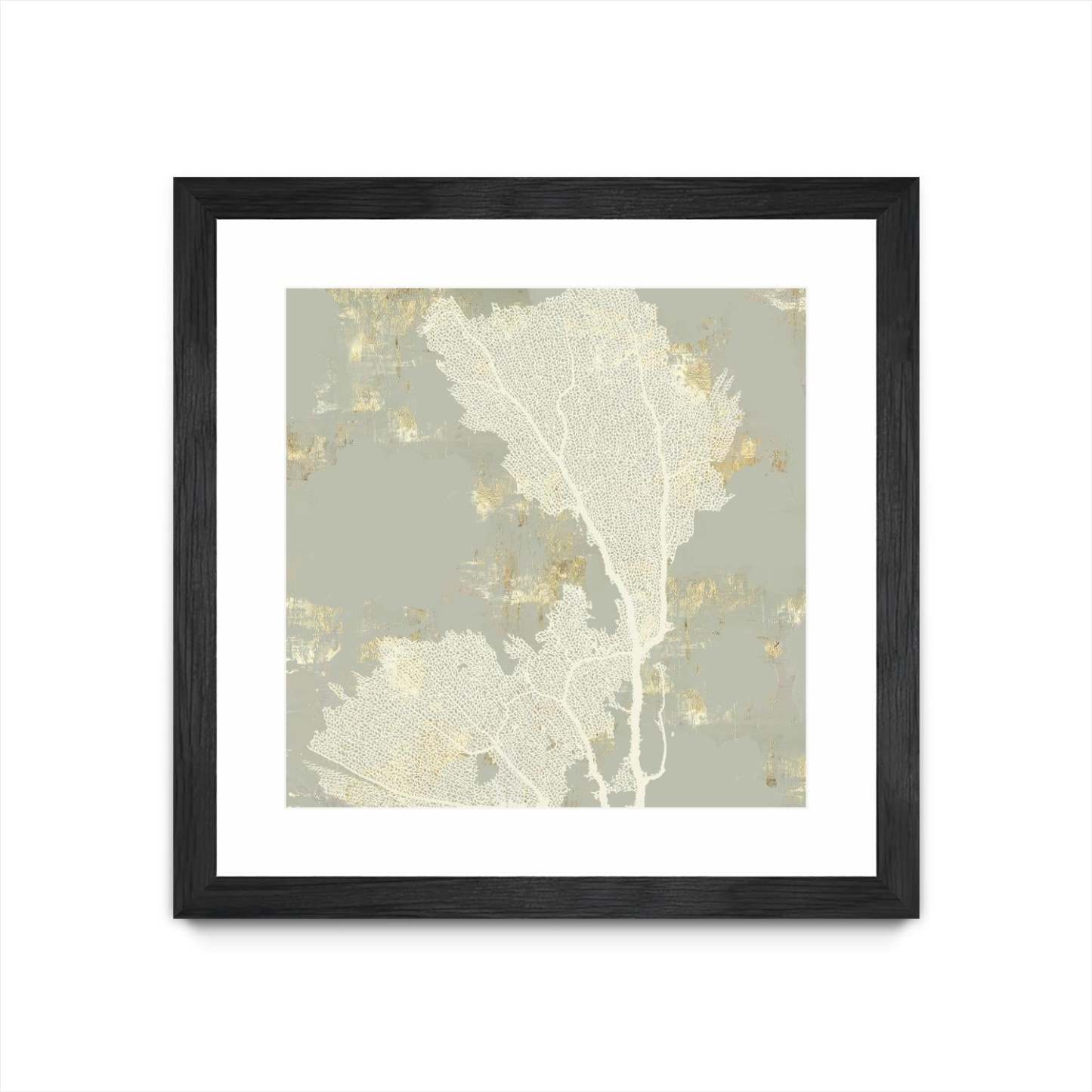 Œuvre d’art murale encadrée noire et mate « Sea Coral Ii » 30 x 30