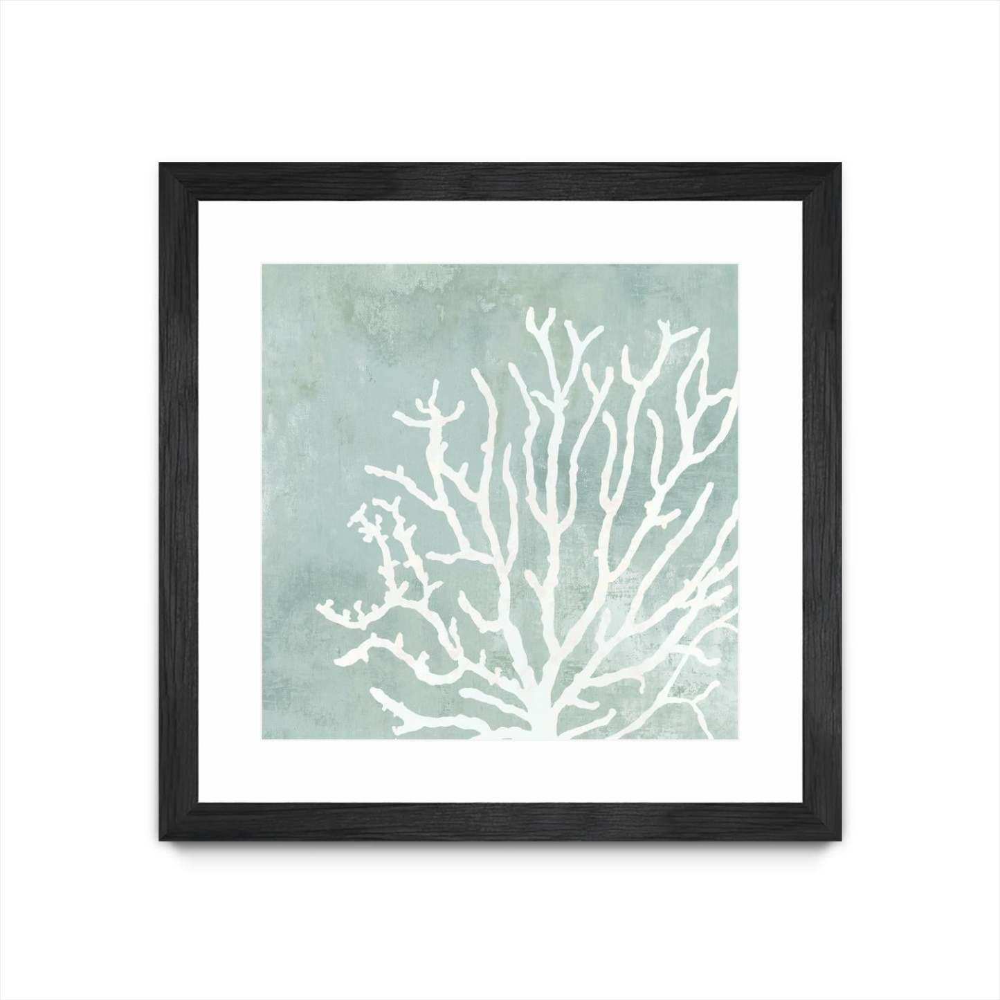 Œuvre d’art murale encadrée noire et mate « Sea Crown Ii » 30 x 30