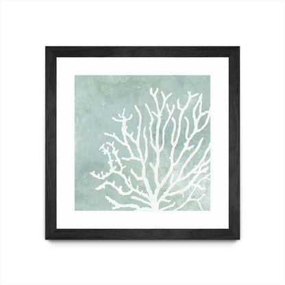 Œuvre d’art murale encadrée noire et mate « Sea Crown Ii » 30 x 30