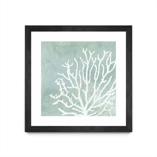 Œuvre d’art murale encadrée noire et mate « Sea Crown Ii » 30 x 30