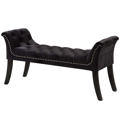 Banc Imperial capitonné avec accoudoirs Black Benches|Banc Imperial capitonné noir avec accoudoirs
