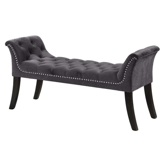 Banc Imperial Capitonné avec Accoudoirs Gris Bancs|Banc Imperial capitonné gris avec accoudoirs