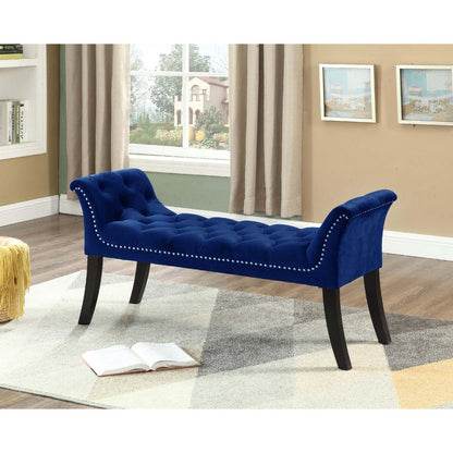 Banc Imperial capitonné avec accoudoirs Navy Blue Benches|Banc Imperial capitonné bleu marine avec accoudoirs