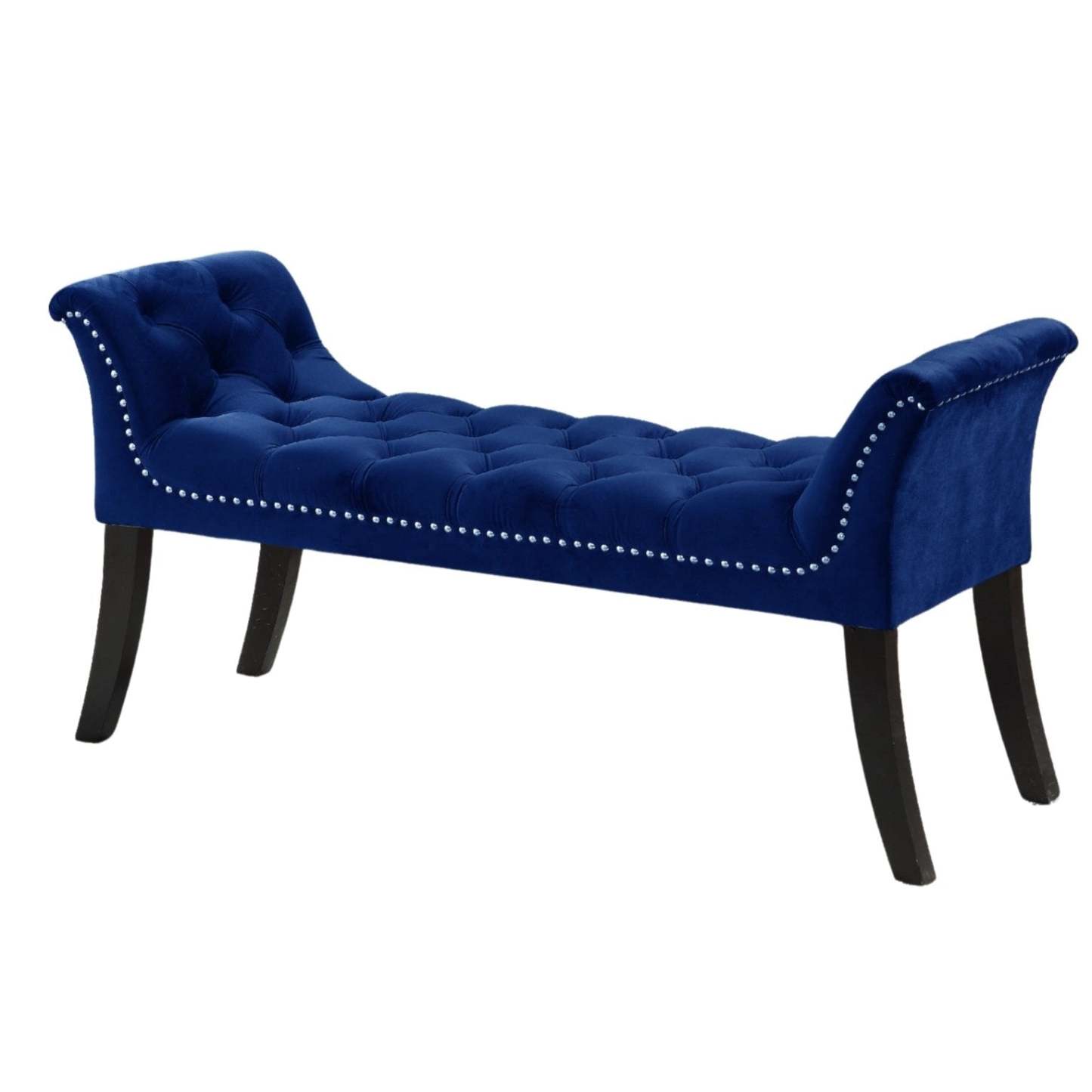 Banc Imperial capitonné avec accoudoirs Navy Blue Benches|Banc Imperial capitonné bleu marine avec accoudoirs
