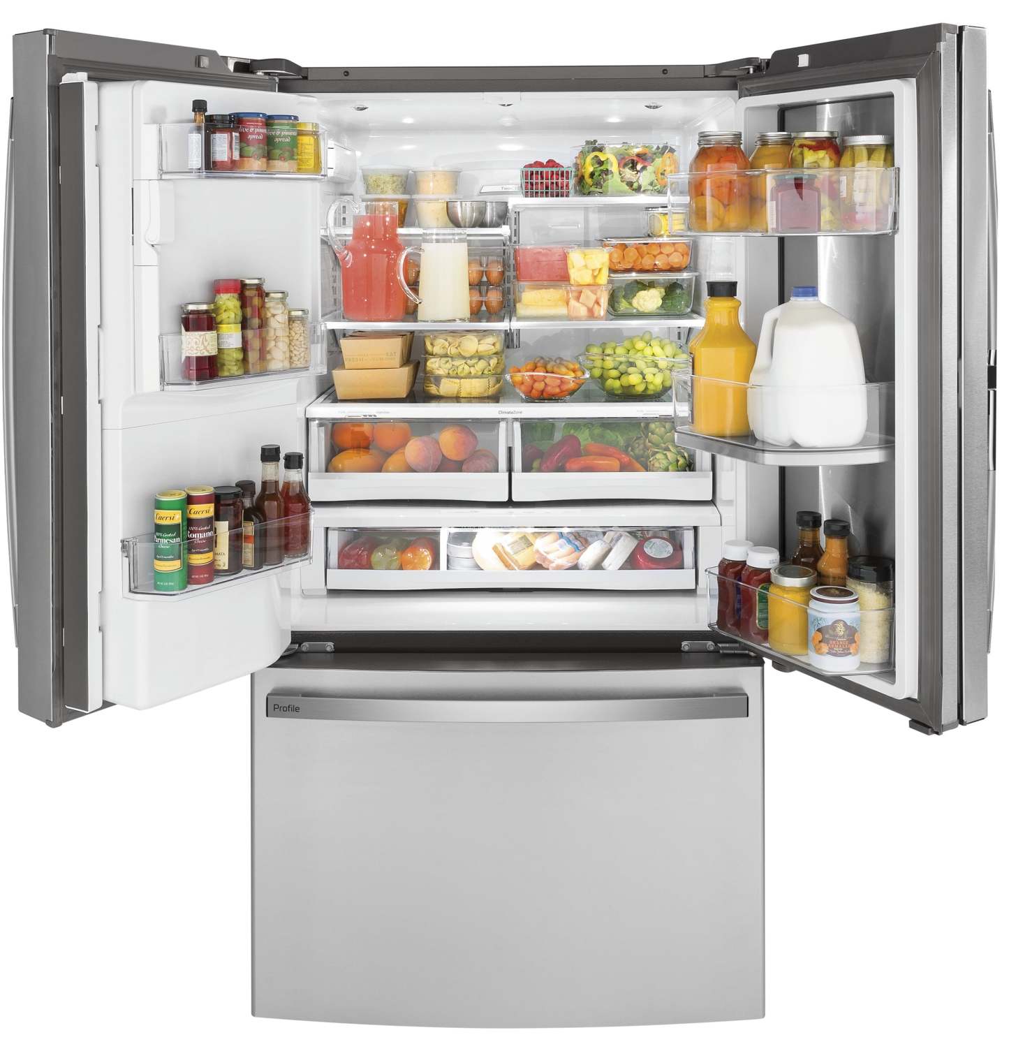 Réfrigérateur Profile de 36 po et de 22,1 pi³ à portes françaises - acier inoxydable - PYD22KYNFS | Profile 36 22.1 Cu. Ft. French-Door Refrigerator - Stainless - PYD22KYNFS