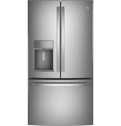 Réfrigérateur Profile de 36 po et de 22,1 pi³ à portes françaises - acier inoxydable - PYD22KYNFS | Profile 36 22.1 Cu. Ft. French-Door Refrigerator - Stainless - PYD22KYNFS