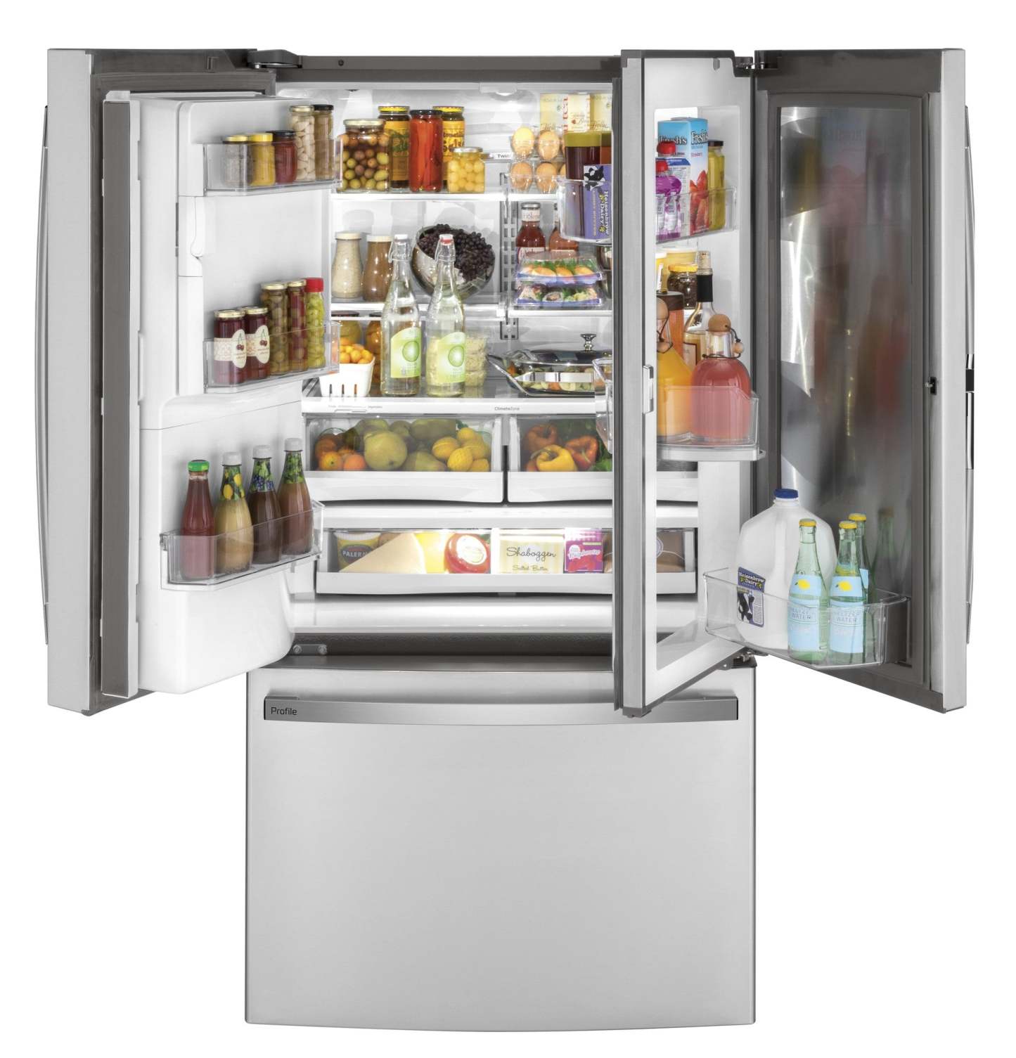 Réfrigérateur Profile de 36 po et de 22,1 pi³ à portes françaises - acier inoxydable - PYD22KYNFS | Profile 36 22.1 Cu. Ft. French-Door Refrigerator - Stainless - PYD22KYNFS