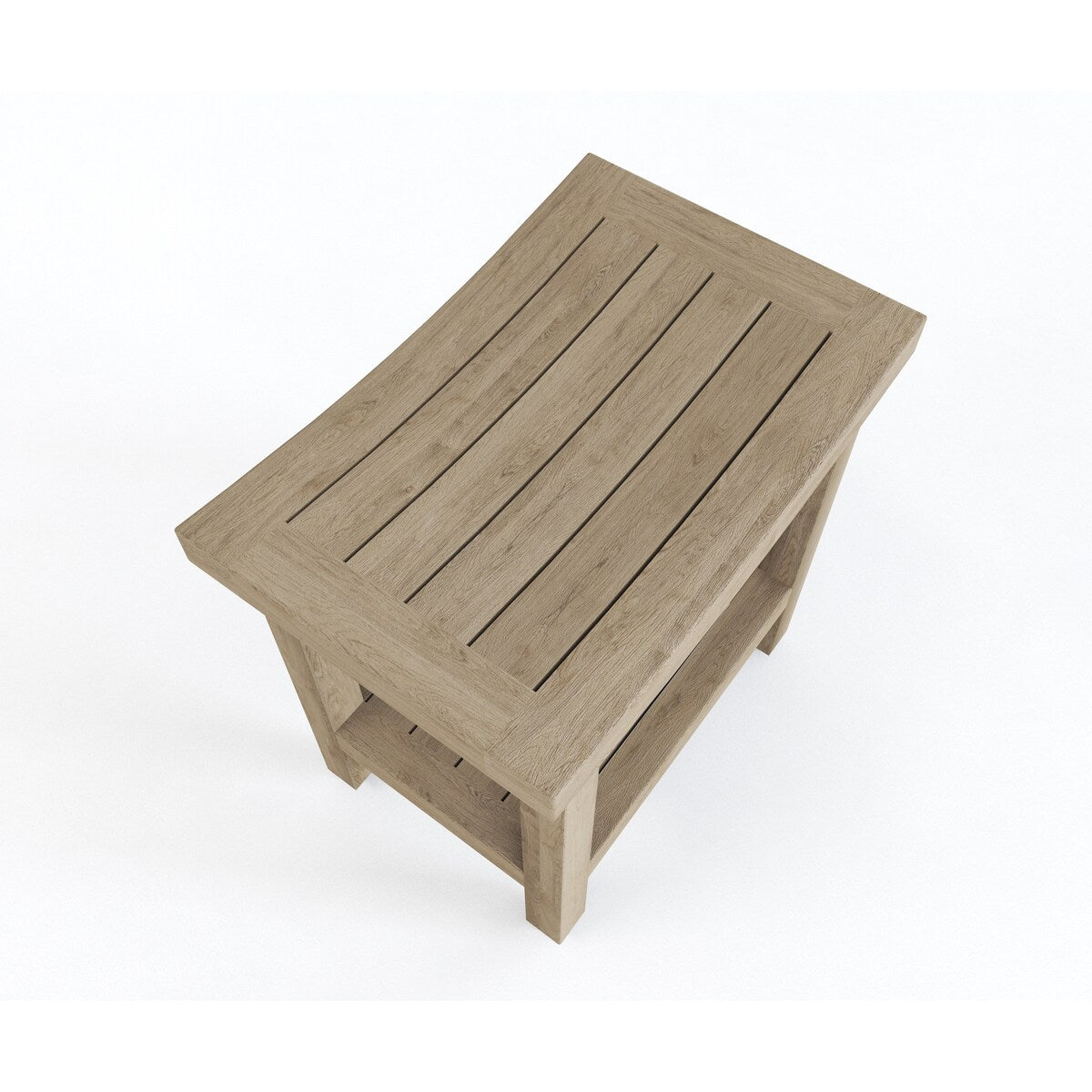 Banc de douche breveté en teck Sumba avec étagère