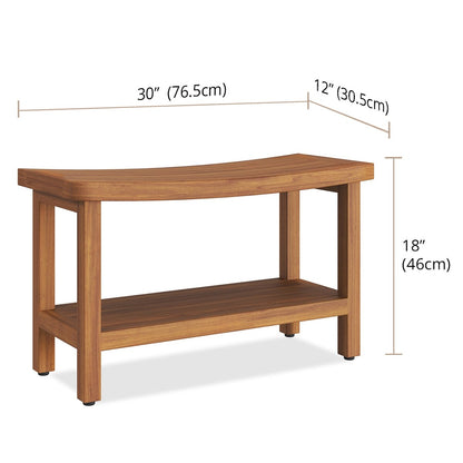 Banc de douche breveté en teck Sumba avec étagère