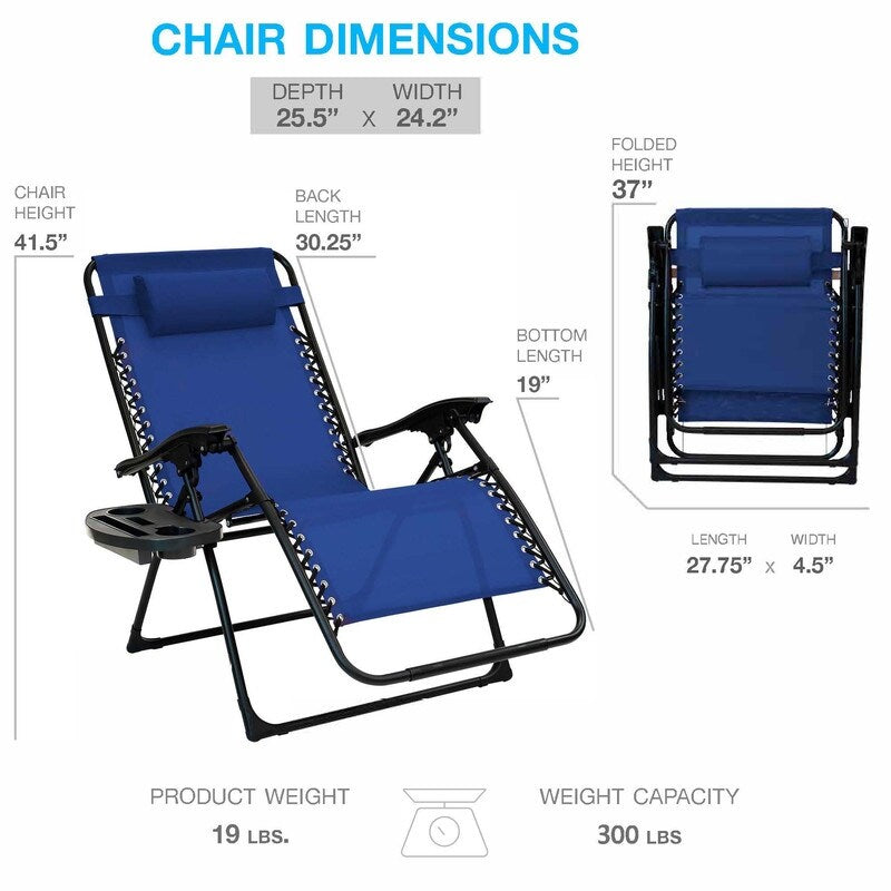 Chaise zéro gravité surdimensionnée Sun-Ray 1 pièce