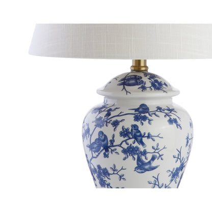 Lampe de table LED Penelope 22 Chinoiserie, bleu/blanc, par JONATHAN Y